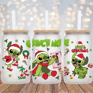 Alien Christmas Glass Cup New